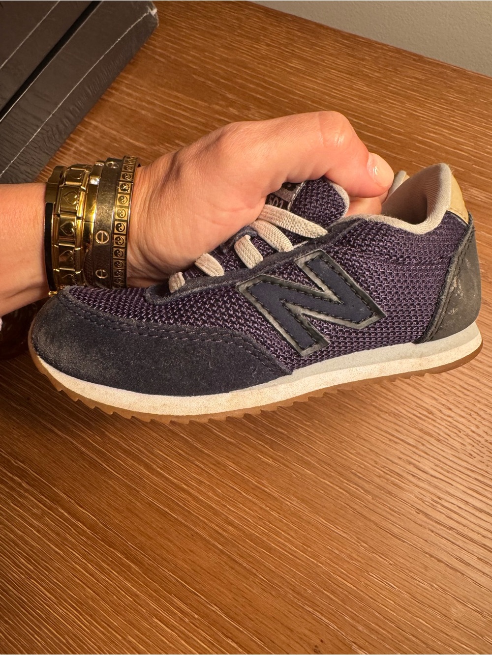 New Balance Men’s Navy Mesh & Suede Trainer